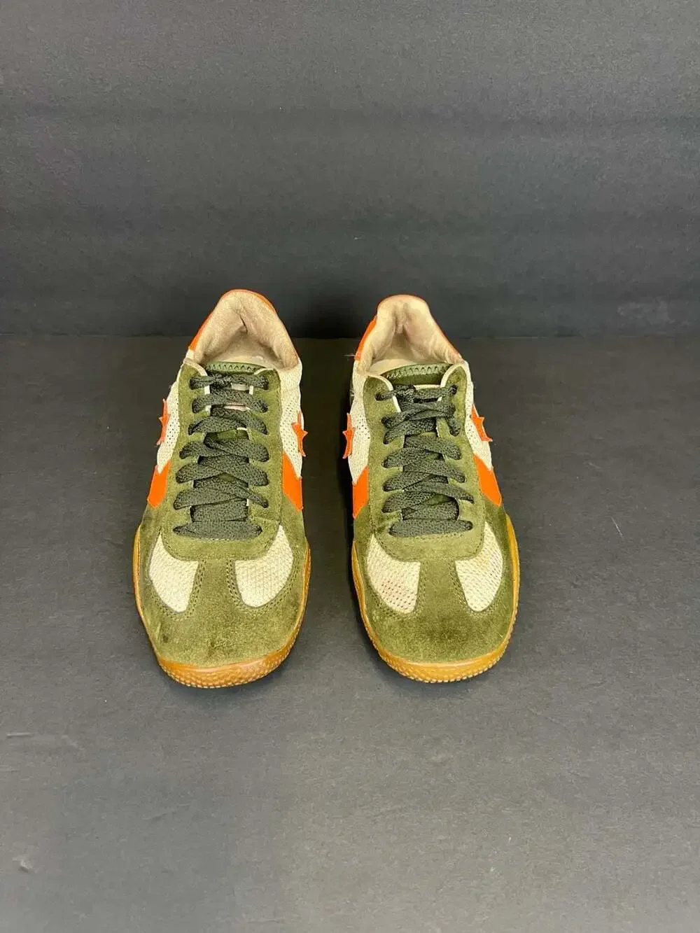 Converse Targa OX Suede Olive Green and Orange Mesh Sneakers Size 8 - Picture 2 of 7